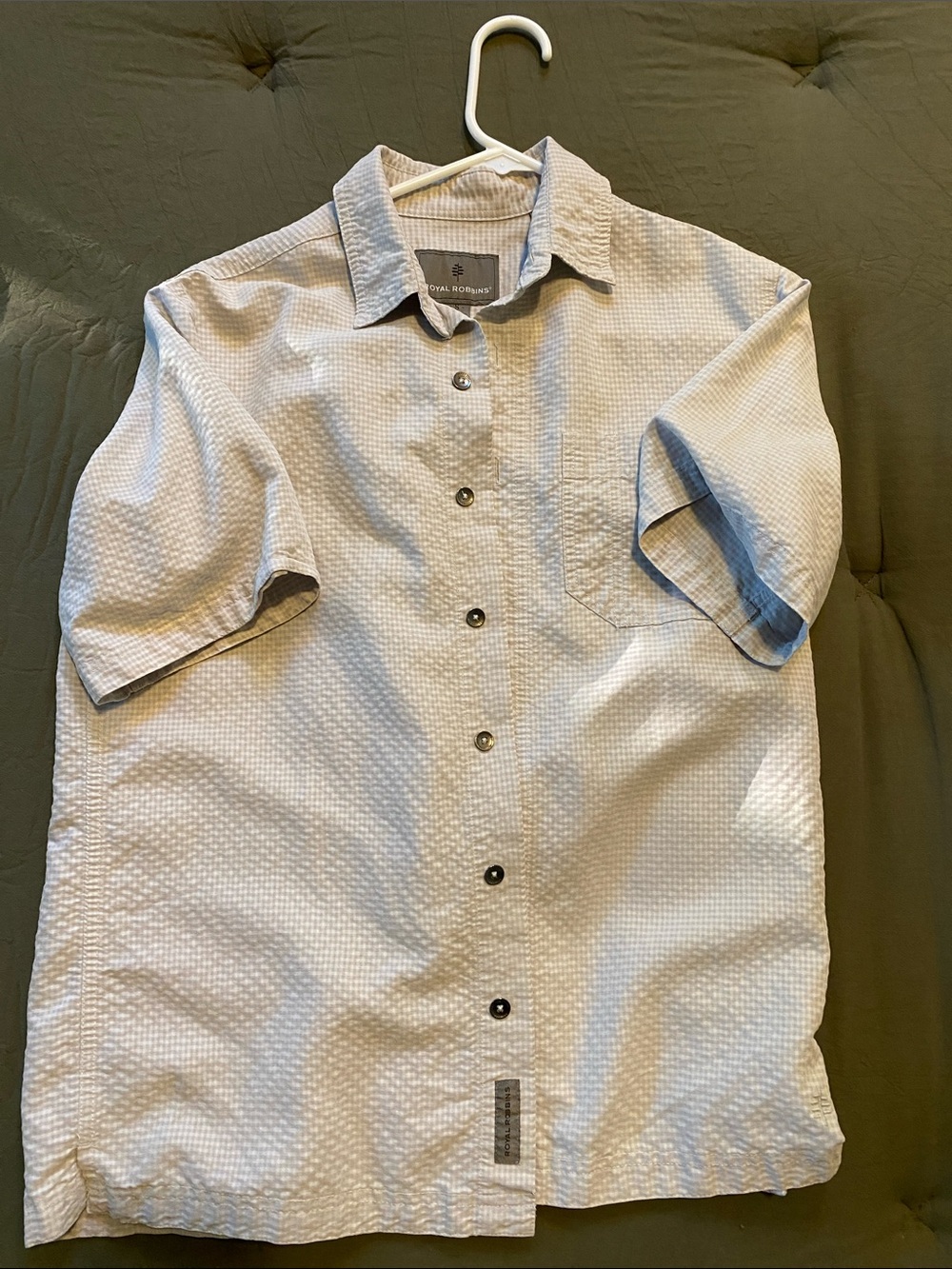 Royal Robbins Men’s Short-Sleeve Textured Button-Down Shirt - Light Beige